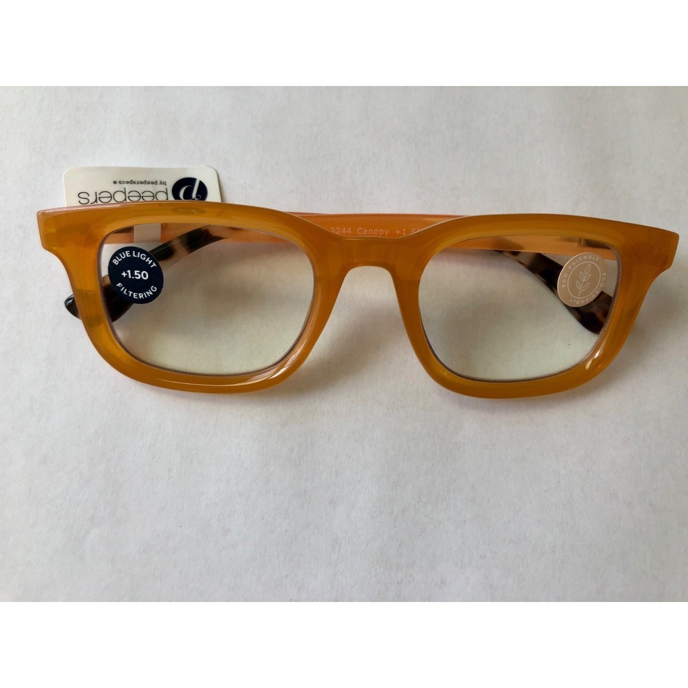 New Orange Canopy Peepers blue light filter readers  +1.50